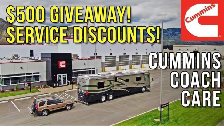 $500 Cummins Coach Care RV Service Giveaway & Motorhome Maintenance Discounts!