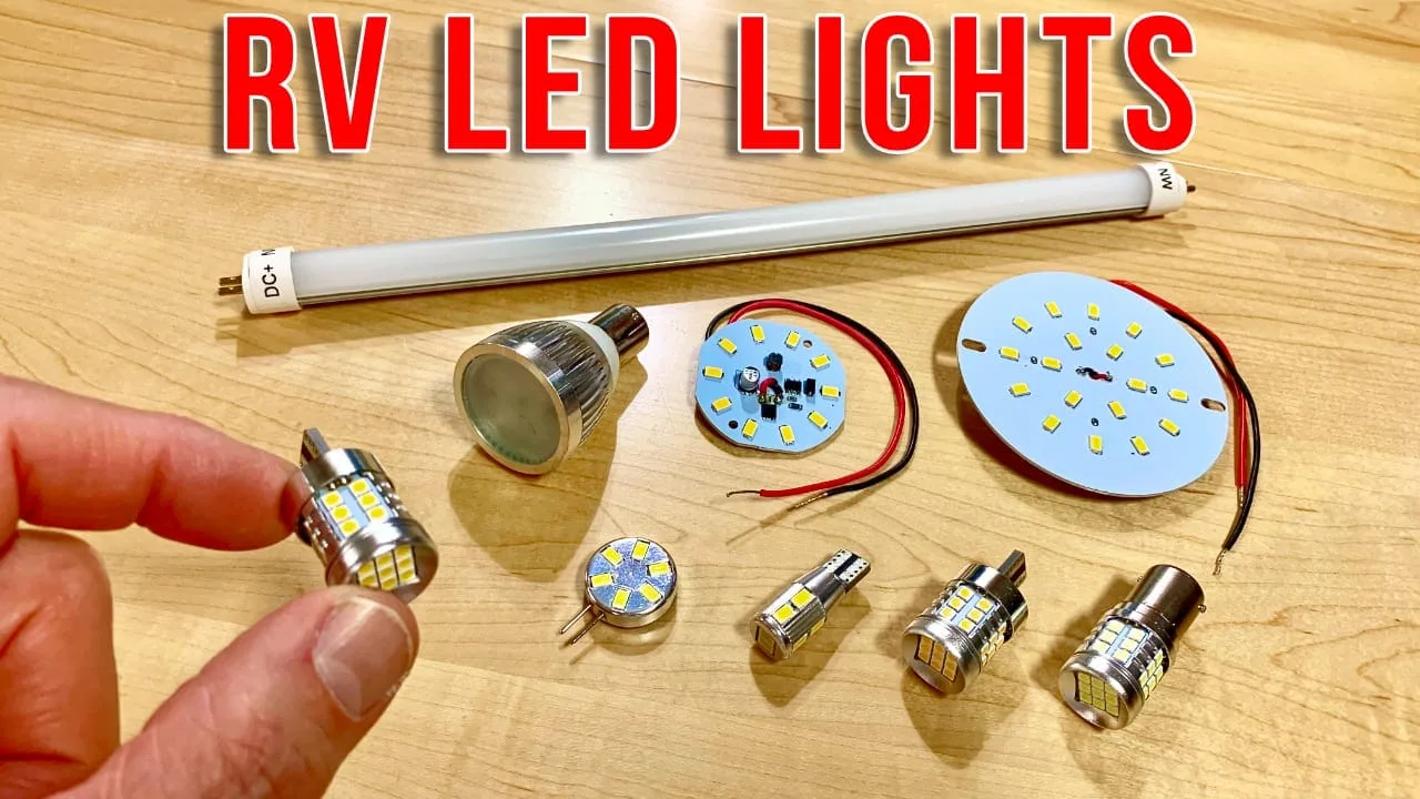 Photo of several 12 volt LED lights for RVs