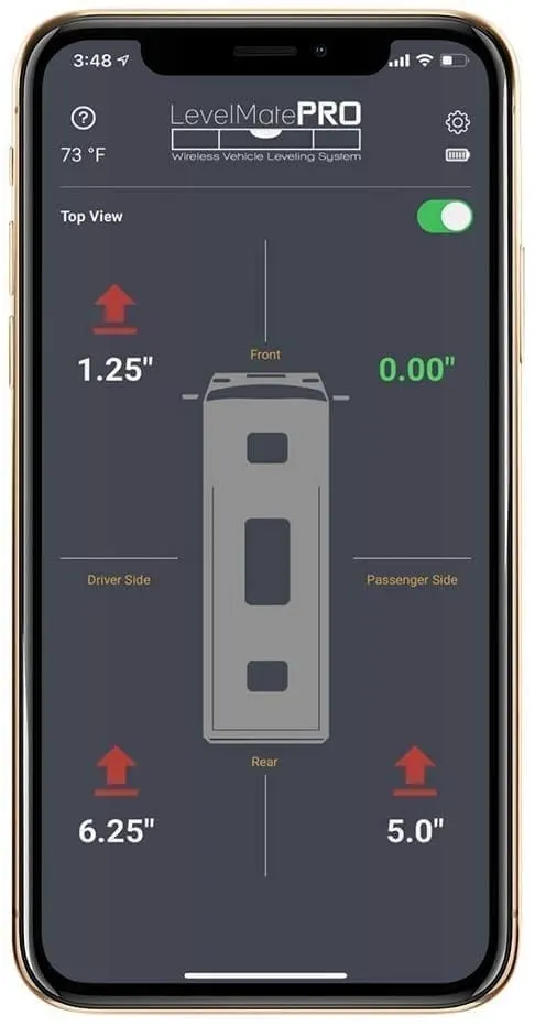 Smartphone screen showing the LevelMatePRO app
