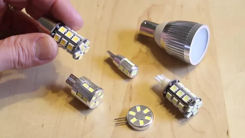 LED lightbulbs save power while RV boondocking