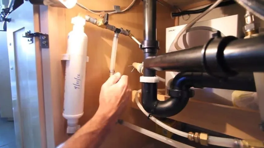 Bypass any inline water filters when you sanitize your rv water system