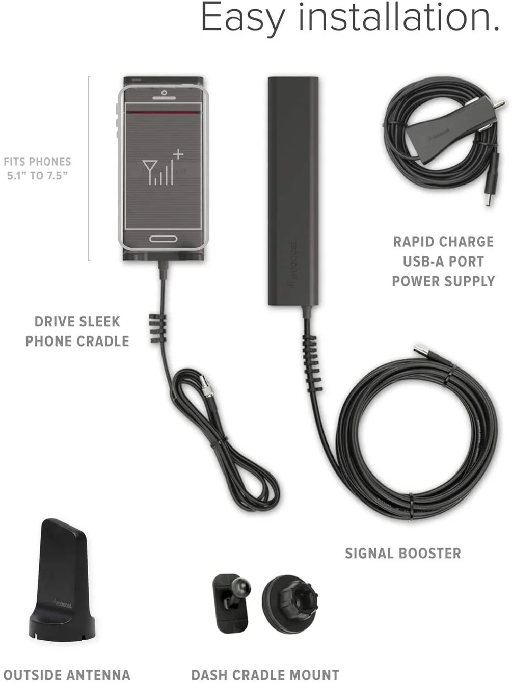The WeBoost Drive Sleek RV cell booster parts
