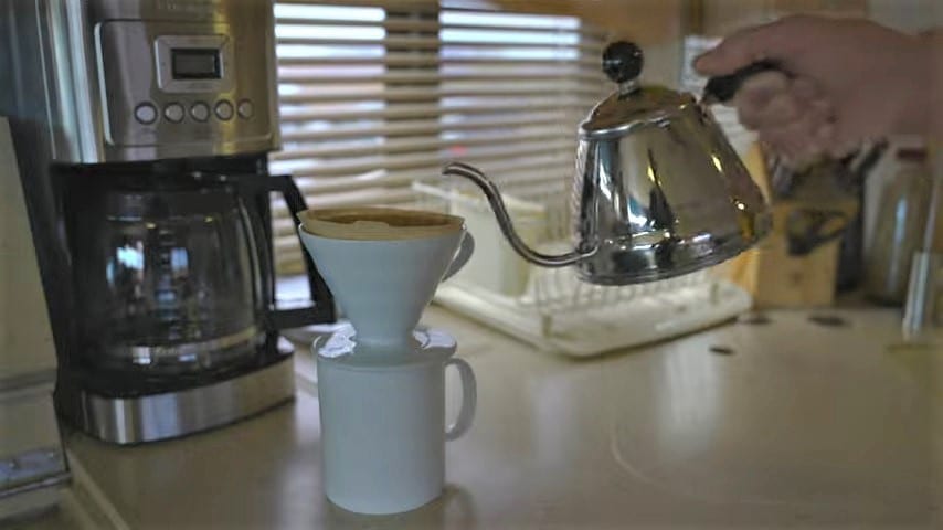 Pour-over coffee uses no power at all