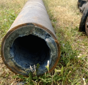 Wastewater treatment plant pipes clogged with struvite