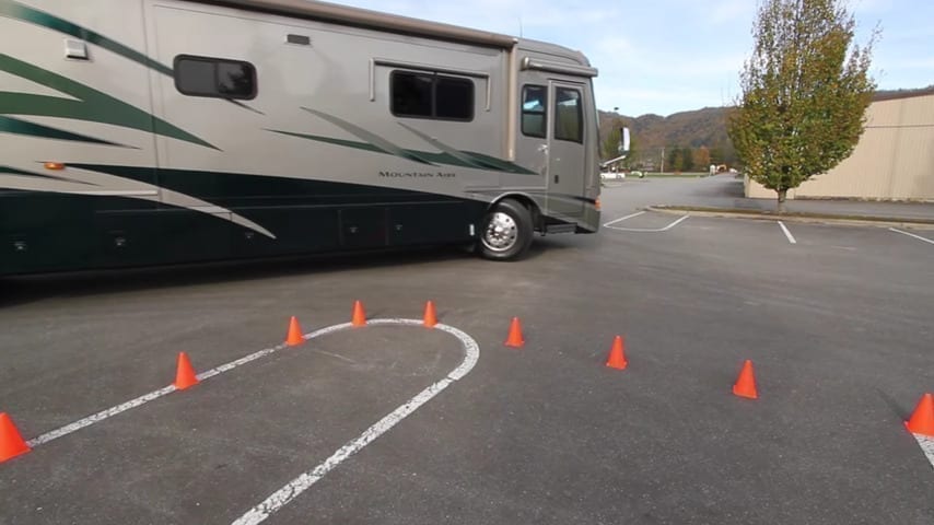 Driving a Class A RV requires practice.