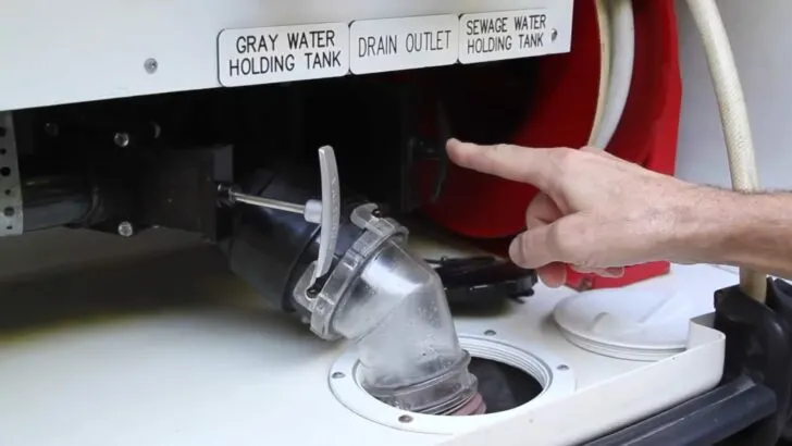 RV gray tank valve open, but black tank valve closed. One important tip for new rv owners!