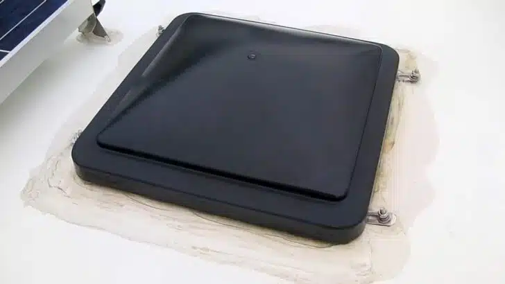 Maintaining the RV caulk around rooftop items is essential to keeping your RV leak-free.
