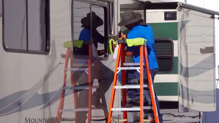 NIRVC rinses our rig with purified water.