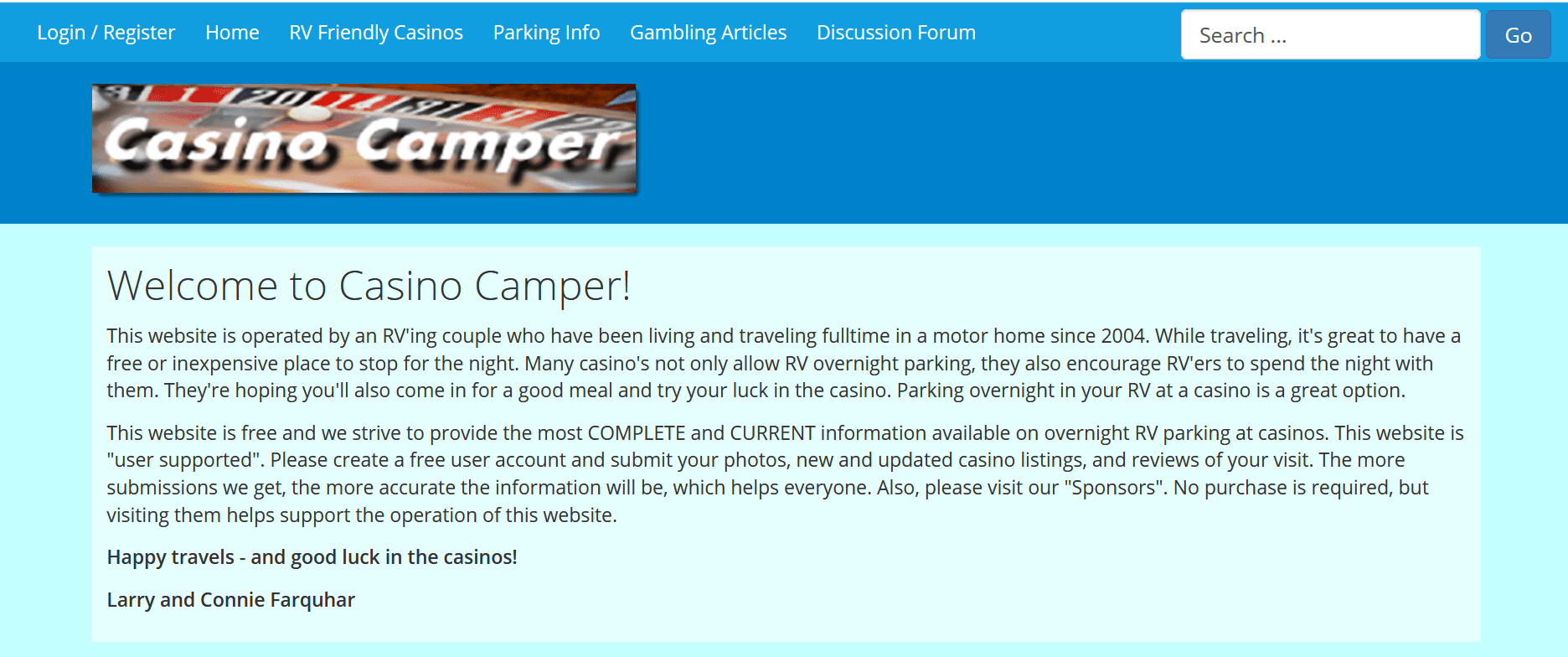 Casino Camper is a great free camping app option