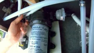 an RV water pump has mounts that can loosen over time