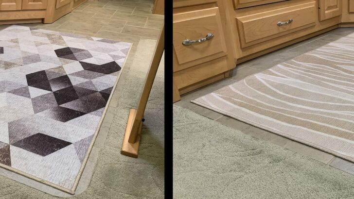 Two different washable rugs give our RV a totally different look