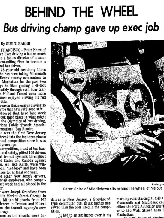 Article about Peter Knize Bus Roadeo