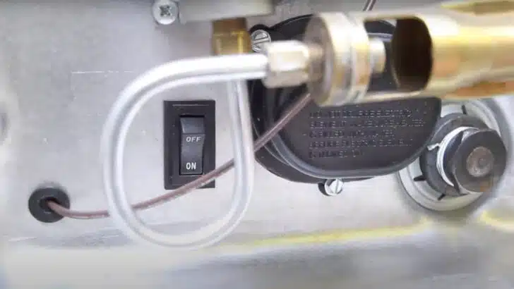 Our Suburban RV water heater's main electric power switch