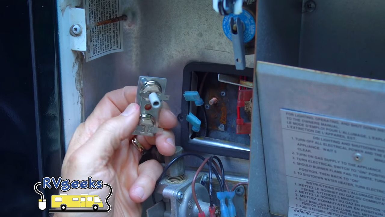 hot water heater's hi-limit/emergency cut-off switch.