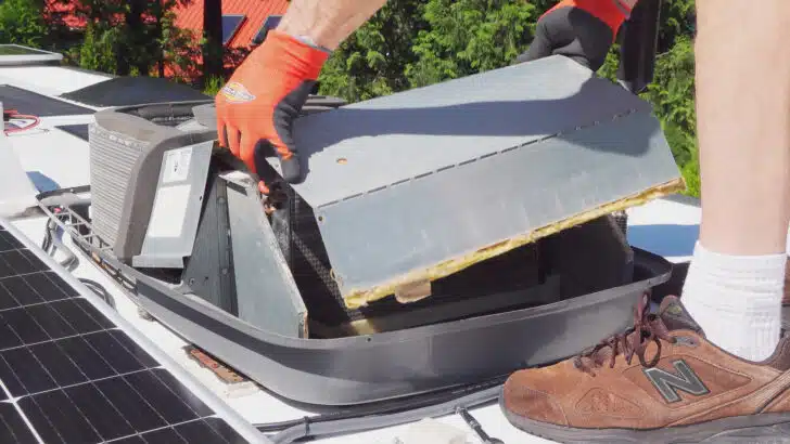 Remove the evaporator coil cover to clean it