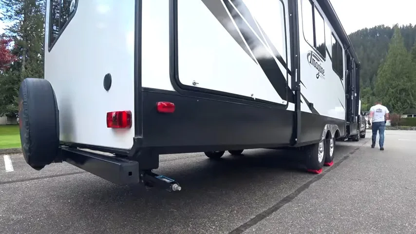 How to level a travel trailer - first level side to side.