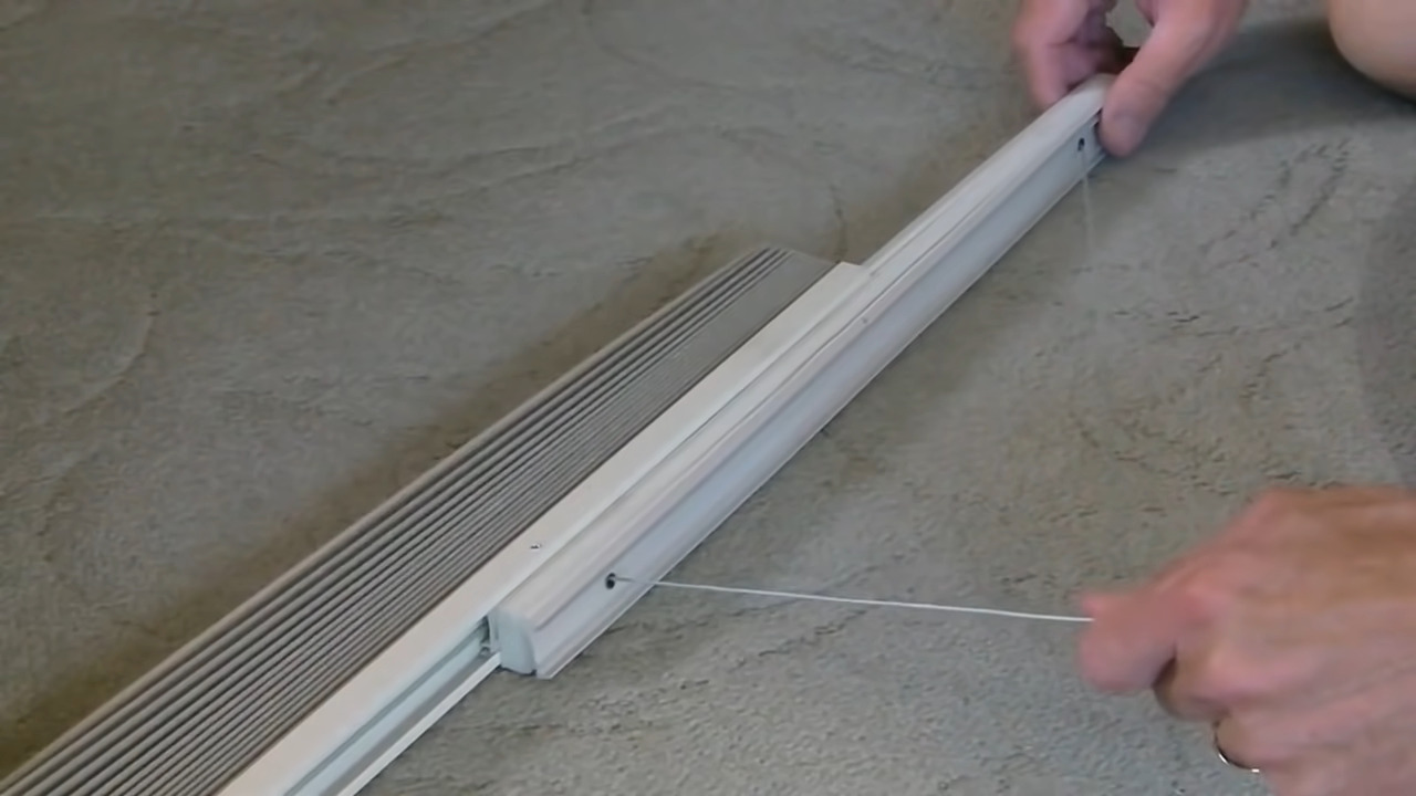 connecting the upper and lower sections of the RV pleated shade