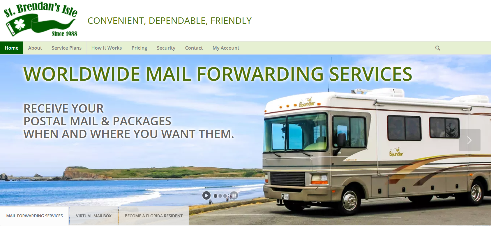 St. Brendan's Isle RV mail forwarding service