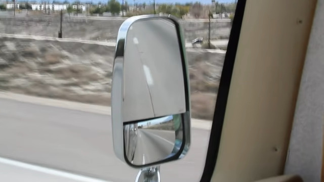 RV mirror adjusted too low