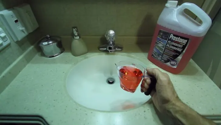 Pouring RV antifreeze down a sink drain
