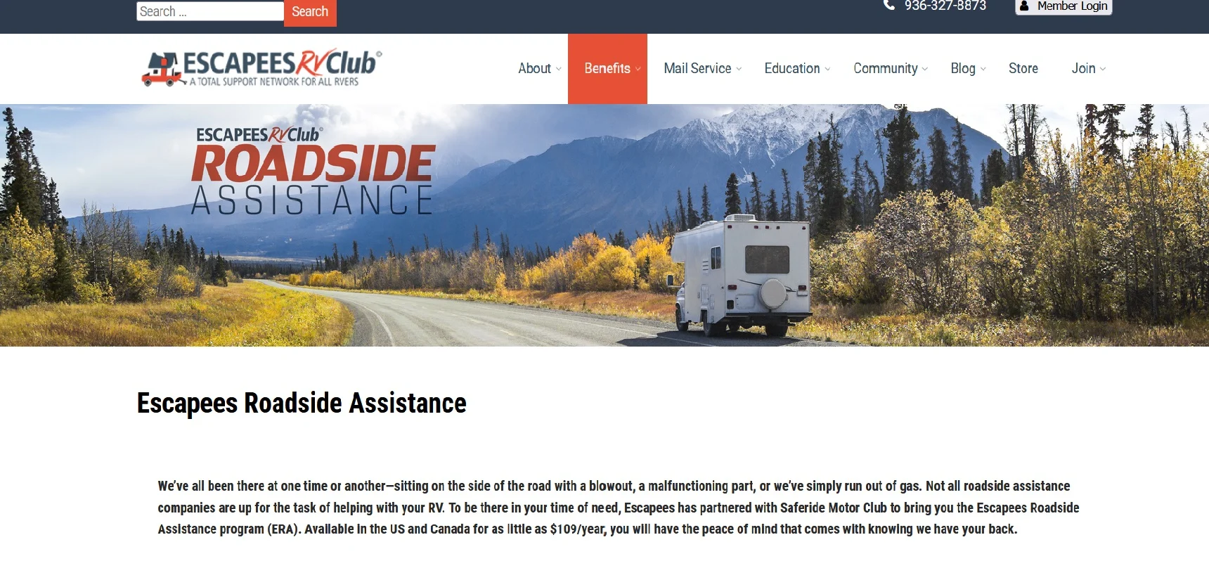 Escapees RV Club offers a roadside assistance membership.