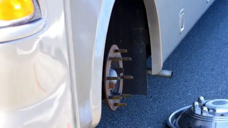 Large RVs don't have spare tires, so a flat can leave you stranded.