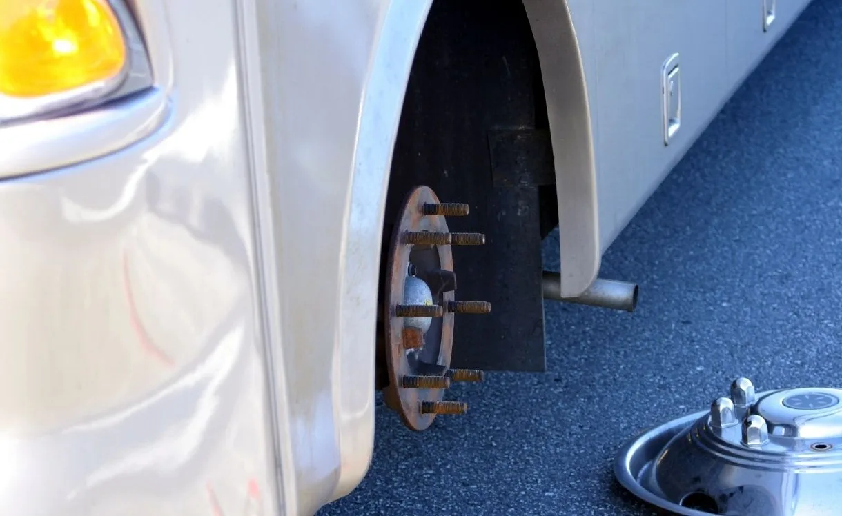 Large RVs don't have spare tires, so a flat can leave you stranded.