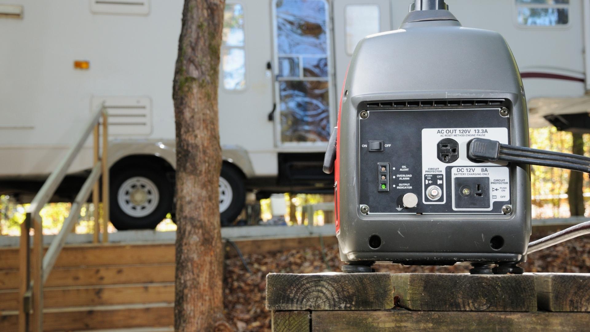 Portable generator at RV park