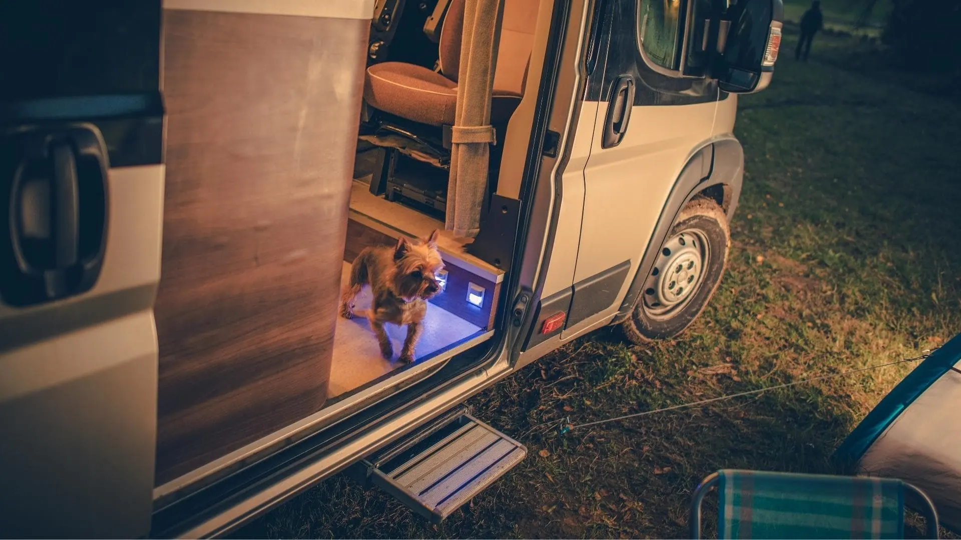 Small dogs can have difficulty exiting or entering without an RV dog ramp.