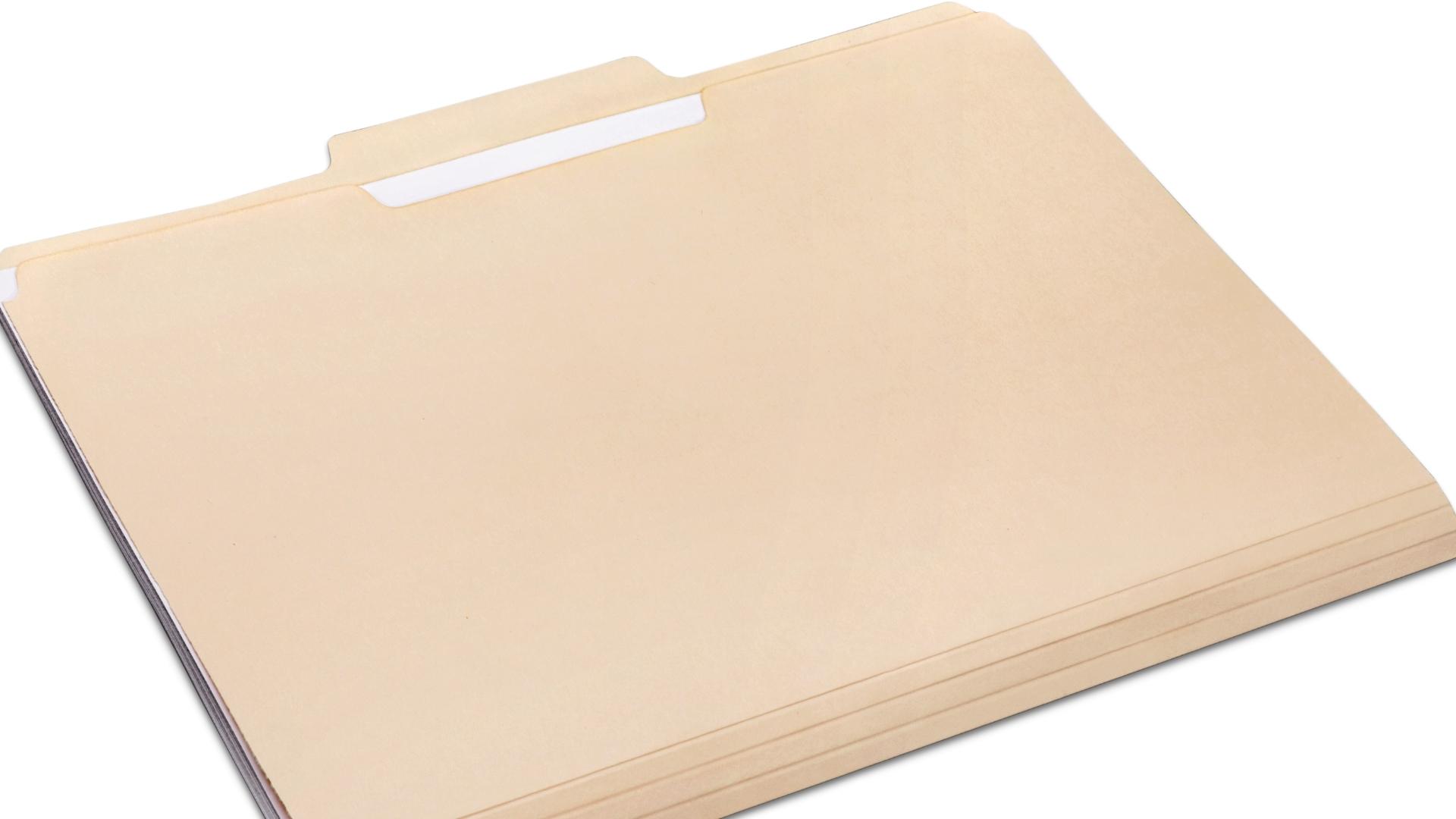 Documents organized in a file folder