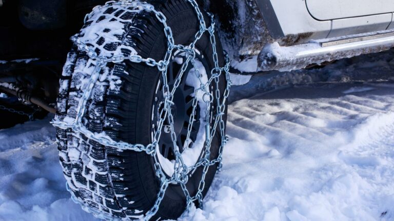Snow socks vs chains for your RV