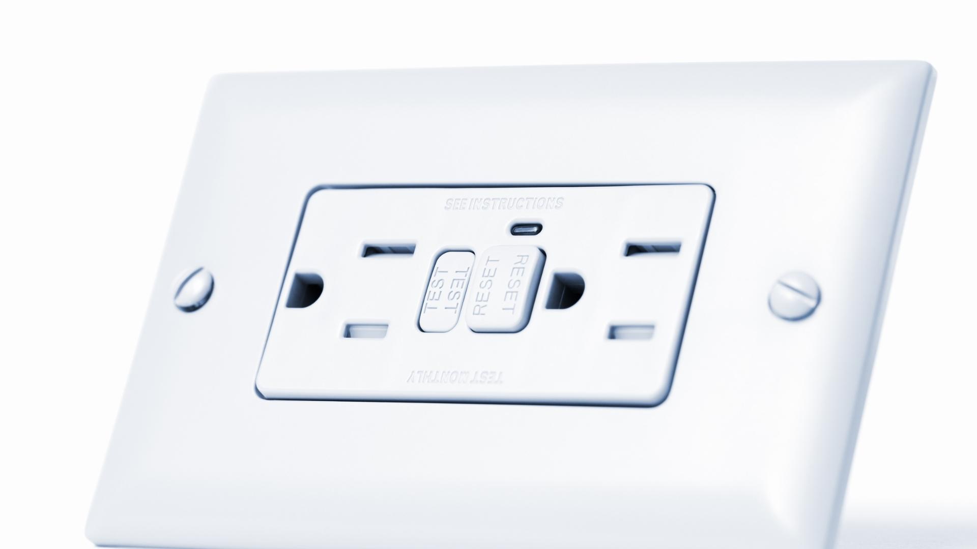 Photo of a GFCI outlet