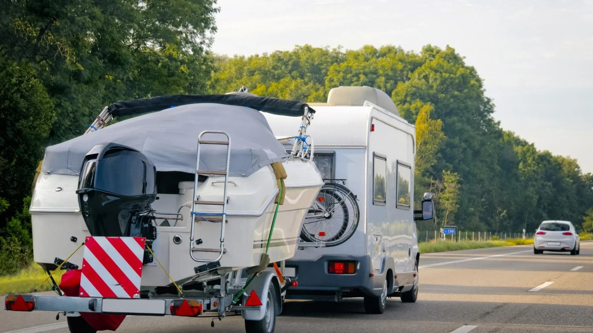 A heavily loaded RV traveling down the road is among the causes of the most common RV accidents.