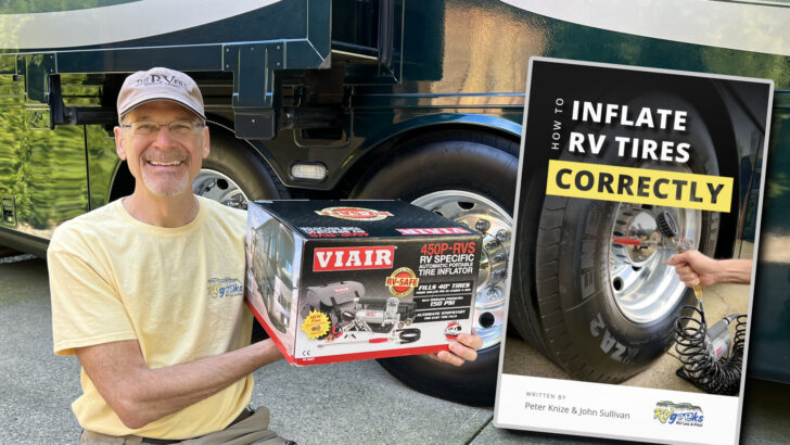 Tire pressures and The Escapees SmartWeigh program are so important that we wrote a book about the topic: How To Inflate RV Tires Pressures Correctly.