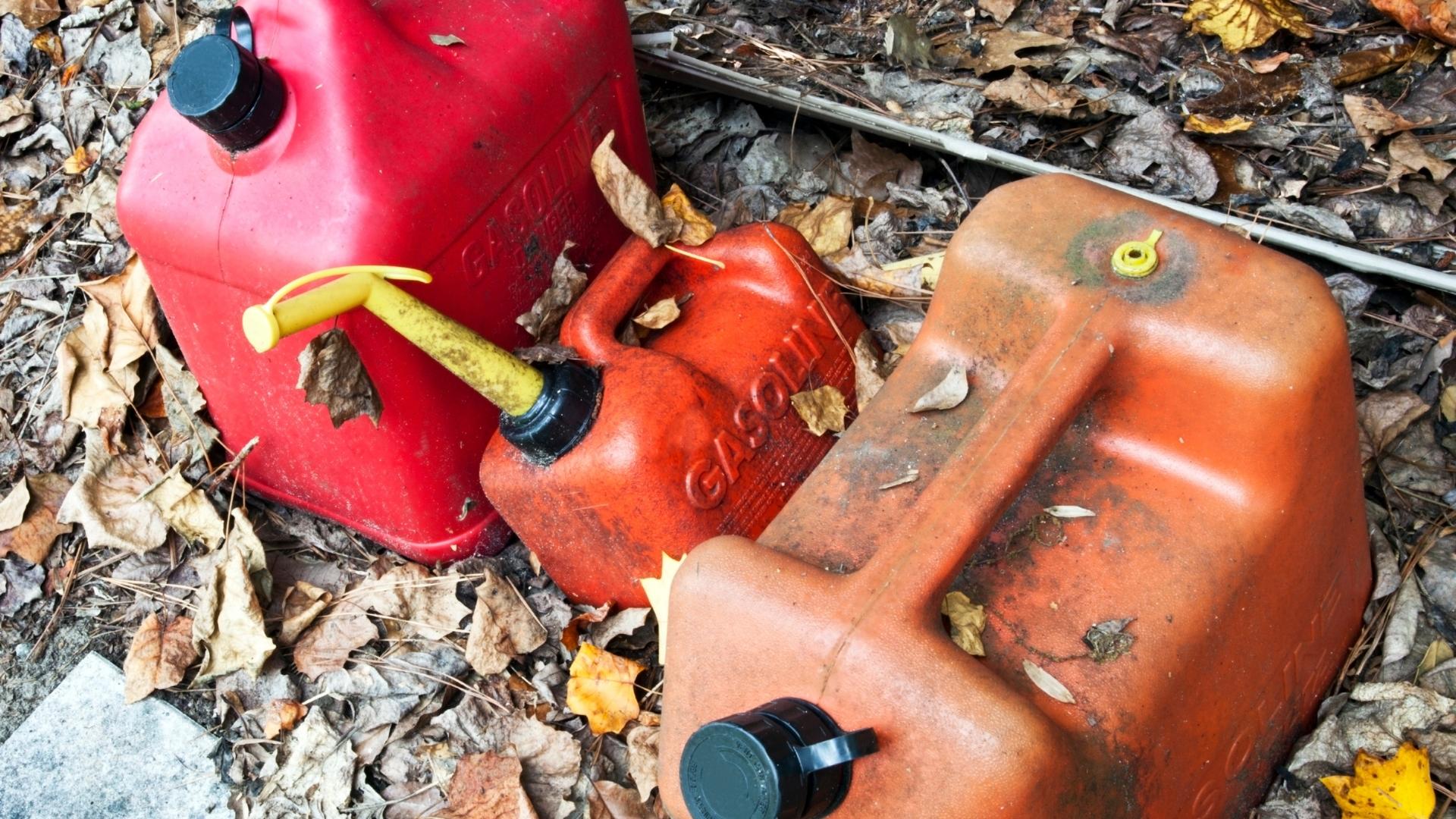 Photo of three old gas containers