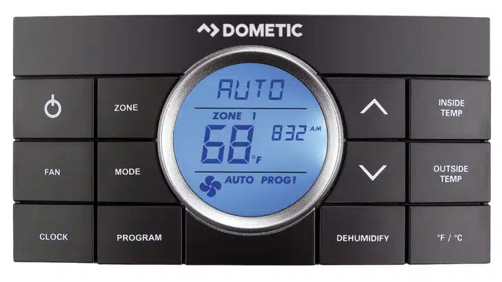 A Dometic CCC2 programmable thermostat