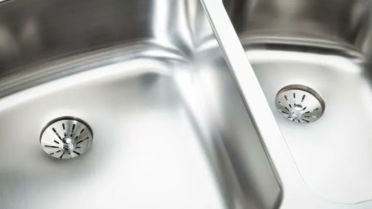 A sparkling clean stainless steel sink