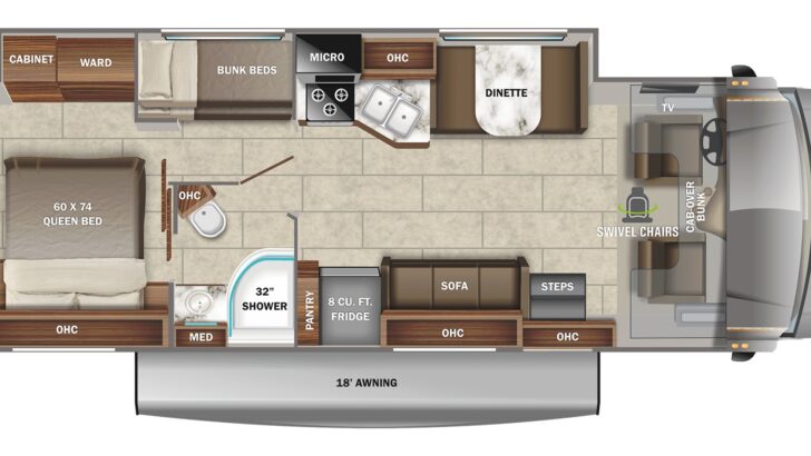 The floor plan of the 2022 Jayco Redhawk 31F