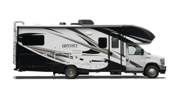 The 2023 Entegra Odyssey 31F is a Class C RV with bunk beds