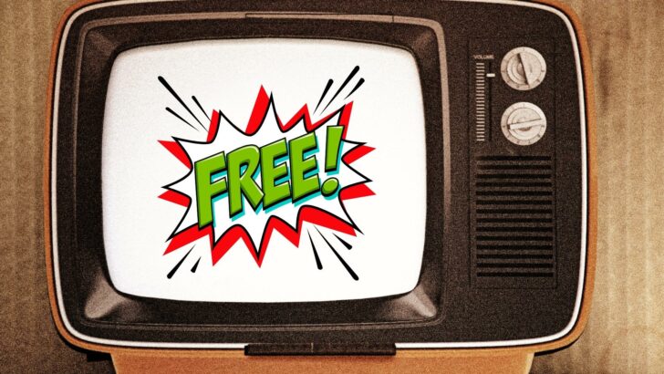 A vintage television set with the word "FREE!"