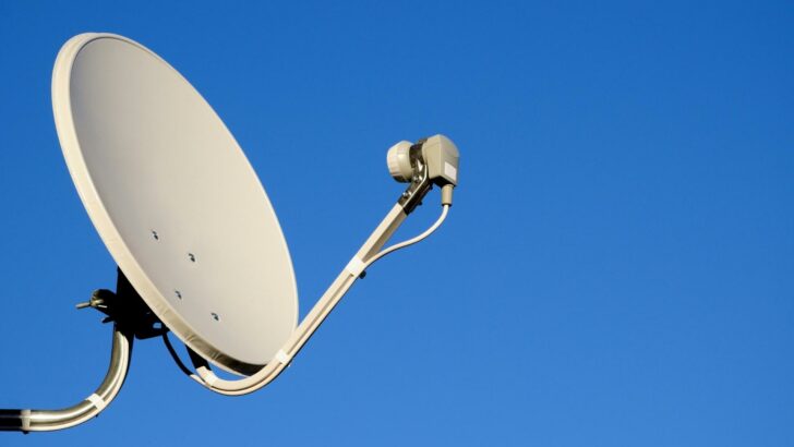 A satellite TV antenna