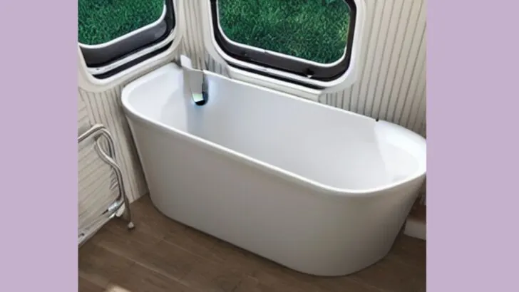A small bathtub in an RV