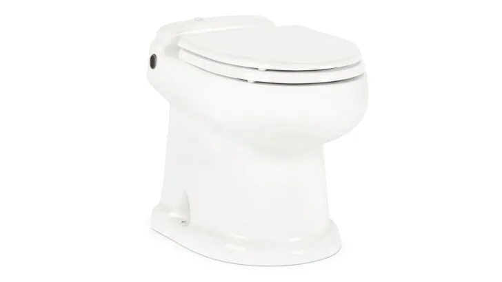 A Dometic 8740 Masterflush series RV toilet