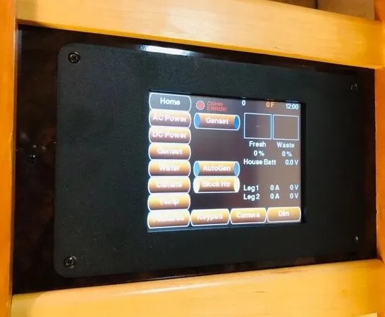 A Silverleaf HMS system control panel installed in an RV.