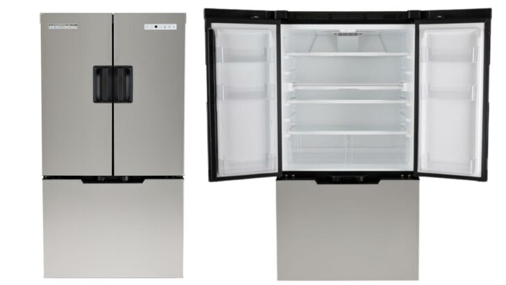 Norcold's 19 cu ft residential-style 12V DC compressor fridge closed and open