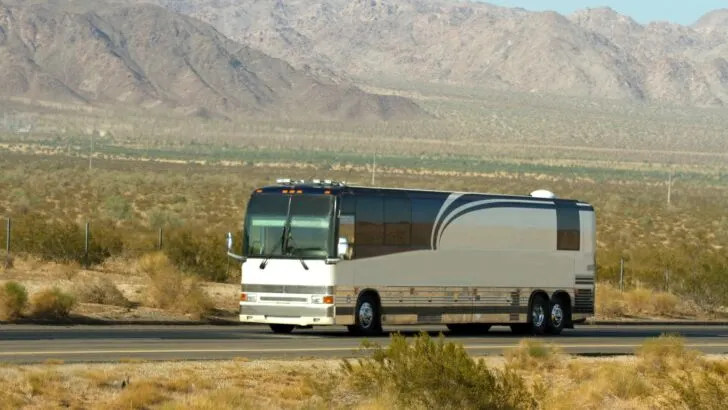 A large Class A motorhome on the road