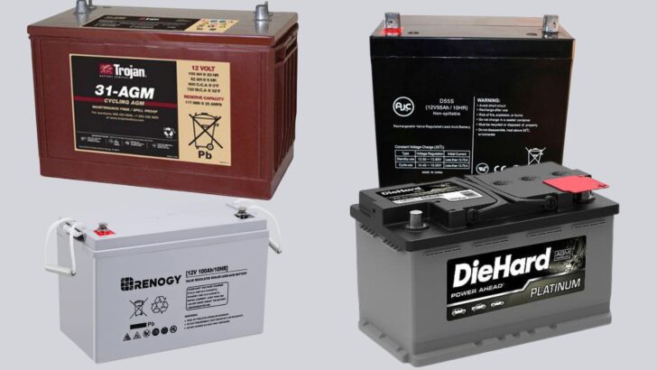 Four different types of AGM batteries