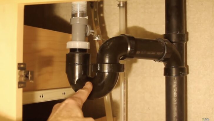 A p-trap under and RV sink shown