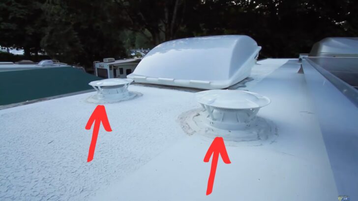 Two tank vents on our RV roof