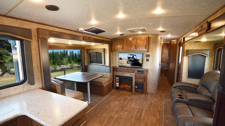An interior shot of a Blackstone travel trailer from Outdoors RV